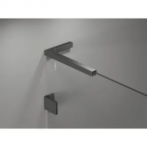MEXEN/S - Lunar L sprchový kút štvrťkruh krídlový 100 x 100, transparent, grafit metal 833L-100L-100P-95-00
