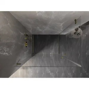 MEXEN/S - Lunar-B Duo sprchovací kút dvere krídlové 95 x 80, transparent, zlato 832-095L-080P-50-00
