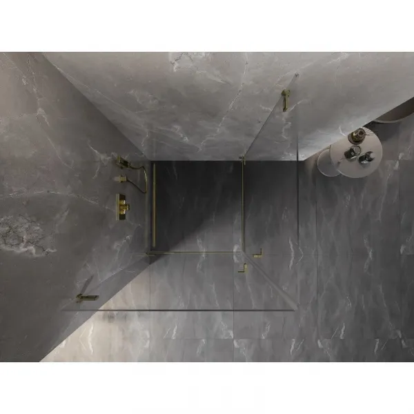 MEXEN/S - Lunar-B Duo sprchovací kút dvere krídlové 80 x 80, transparent, zlato 832-080L-080P-50-00