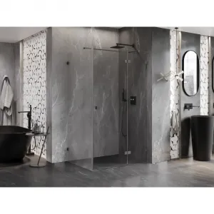 MEXEN/S - Lunar T sprchovací kút dvere krídlové pravá 110 x 70, transparent, grafit kartáčovaná 834T-110-070-66-00-P