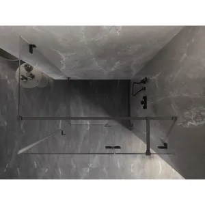 MEXEN/S - Lunar T sprchovací kút dvere krídlové pravá 140 x 70, transparent, grafit kartáčovaná 834T-140-070-66-00-P