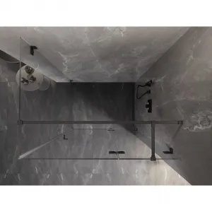 MEXEN/S - Lunar T sprchovací kút dvere krídlové pravá 135 x 70, transparent, grafit kartáčovaná 834T-135-070-66-00-P