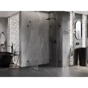MEXEN/S - Lunar-F sprchovací kút skladacie dvere pravá 100 x 80, transparent, čierna 836-100-080-70-00-P