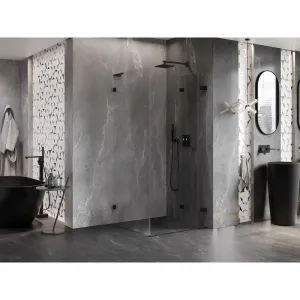 MEXEN/S - Lunar-F L sprchovací kút skladacie dvere pravá 70 x 70, transparent, čierna 836L-070-070-70-00-P