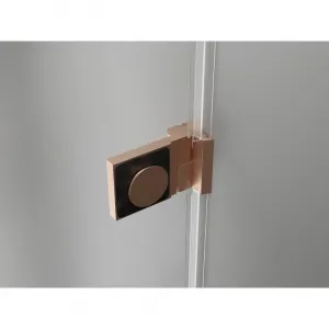 MEXEN/S - Lunar-B L sprchový kút dvere krídlové pravá 100 x 80, transparent, meď kartáčovaná 832L-100-080-65-00-P
