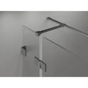 MEXEN/S - Lunar T sprchovací kút dvere krídlové pravá 140 x 70, transparent, grafit metal 834T-140-070-95-00-P