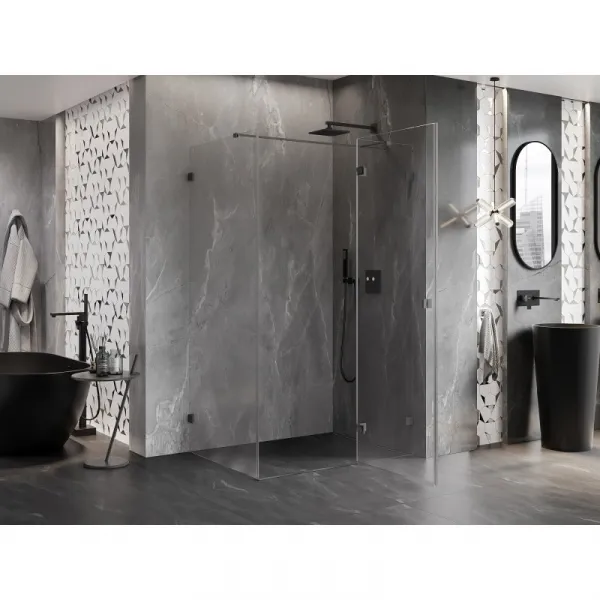 MEXEN/S - Lunar T sprchovací kút dvere krídlové pravá 140 x 70, transparent, grafit metal 834T-140-070-95-00-P