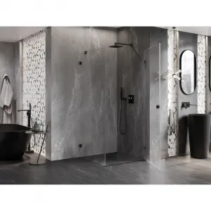 MEXEN/S - Lunar-B sprchovací kút dvere krídlové pravá 80 x 80, transparent, čierna 832-080-080-70-00-P