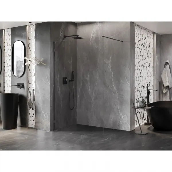 MEXEN/S - Lunar Sprchová zástena WALK-IN ľavá 70 x 200, transparent 8 mm, grafit metal 830-070-000-95-00-L