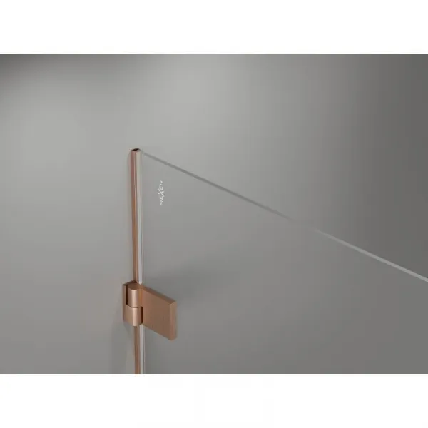 MEXEN/S - Lunar-B L sprchový kút dvere krídlové pravá 85 x 80, transparent, meď kartáčovaná 832L-085-080-65-00-P