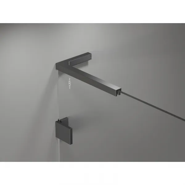 MEXEN/S - Lunar L Sprchová zástena WALK-IN pravá 80 x 200, transparent 8 mm, grafit metal 830L-080-000-95-00-P