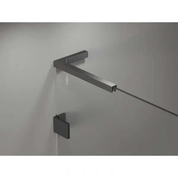 MEXEN/S - Lunar L vaňová zástena FIX 80 x 150, transparent, grafit kartáčovaná 897L-080-000-66-00