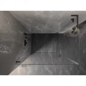 MEXEN/S - Lunar-B L sprchový kút dvere krídlové ľavá 100 x 70, transparent, grafit kartáčovaná 832L-100-070-66-00-L