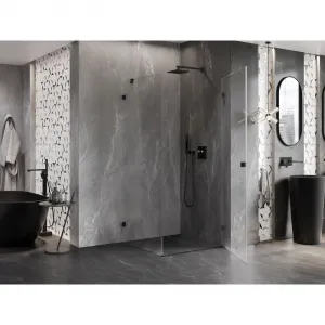 MEXEN/S - Lunar-B L sprchový kút dvere krídlové pravá 80 x 80, transparent, čierna 832L-080-080-70-00-P