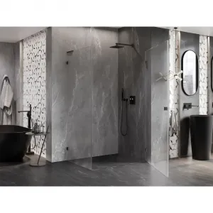 MEXEN/S - Lunar-B L sprchový kút dvere krídlové pravá 85 x 70, transparent, grafit kartáčovaná 832L-085-070-66-00-P