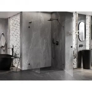 MEXEN/S - Lunar-B L sprchový kút dvere krídlové pravá 75 x 70, transparent, čierna 832L-075-070-70-00-P