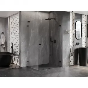 MEXEN/S - Lunar-B L sprchový kút dvere krídlové pravá 75 x 70, transparent, čierna 832L-075-070-70-00-P