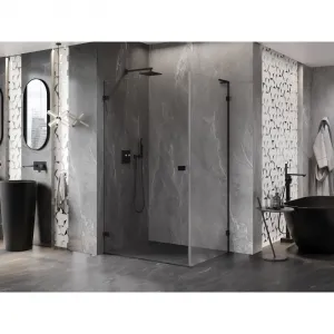 MEXEN/S - Lunar-B L sprchový kút dvere krídlové ľavá 80 x 70, transparent, čierna 832L-080-070-70-00-L
