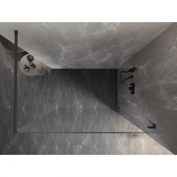 MEXEN/S - Lunar Sprchová zástena WALK-IN pravá 70 x 200, transparent 8 mm, grafit metal 830-070-000-95-00-P