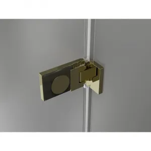 MEXEN/S - Lunar-F sprchovací kút skladacie dvere ľavá 90 x 90, transparent, zlato 836-090-090-50-00-L