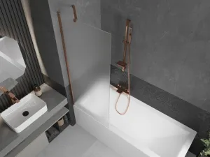 MEXEN/S - Next vaňová zástena FIX 70 x 150, dekor, růžové zlato 895-070-000-00-30-60