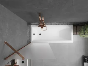 MEXEN/S - Next vaňová zástena FIX 70 x 150, dekor, růžové zlato 895-070-000-00-30-60