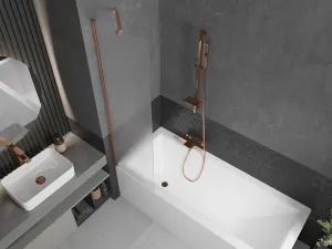 MEXEN/S - Next vaňová zástena FIX 50 x 150, dekor, meď kartáčovaná 895-050-000-00-30-65