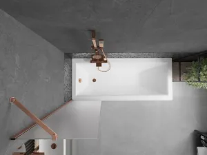 MEXEN/S - Next vaňová zástena FIX 50 x 150, dekor, meď kartáčovaná 895-050-000-00-30-65