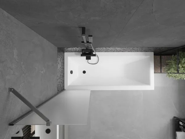 MEXEN/S - Next vaňová zástena FIX 50 x 150, dekor, grafit kartáčovaná 895-050-000-00-30-66