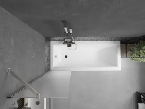 MEXEN/S - Next vaňová zástena FIX 50 x 150, dekor, nikel kartáčovaná 895-050-000-00-30-97