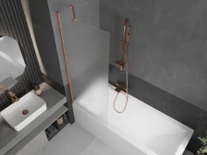 MEXEN/S - Next vaňová zástena FIX 70 x 150, dekor, meď kartáčovaná 895-070-000-00-30-65