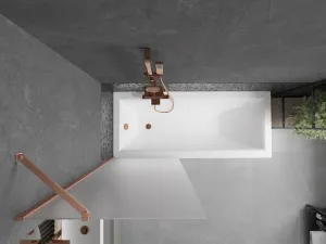 MEXEN/S - Next vaňová zástena FIX 70 x 150, dekor, meď kartáčovaná 895-070-000-00-30-65