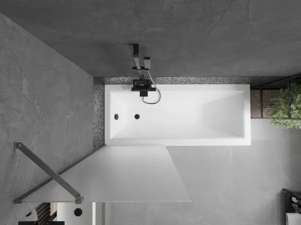 MEXEN/S - Next vaňová zástena FIX 70 x 150, dekor, grafit kartáčovaná 895-070-000-00-30-66
