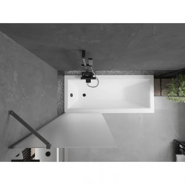 MEXEN/S - Next vaňová zástena FIX 70 x 150, dekor, grafit metal 895-070-000-00-30-95