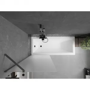 MEXEN/S - Next vaňová zástena FIX 70 x 150, dekor, grafit metal 895-070-000-00-30-95