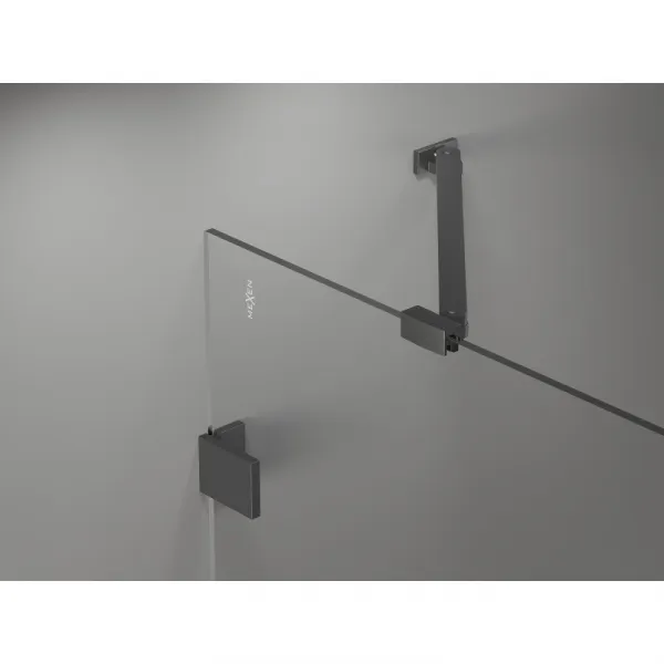 MEXEN/S - Lunar sprchový kút štvrťkruh krídlový 80 x 80, transparent, grafit metal 833-080L-080P-95-00
