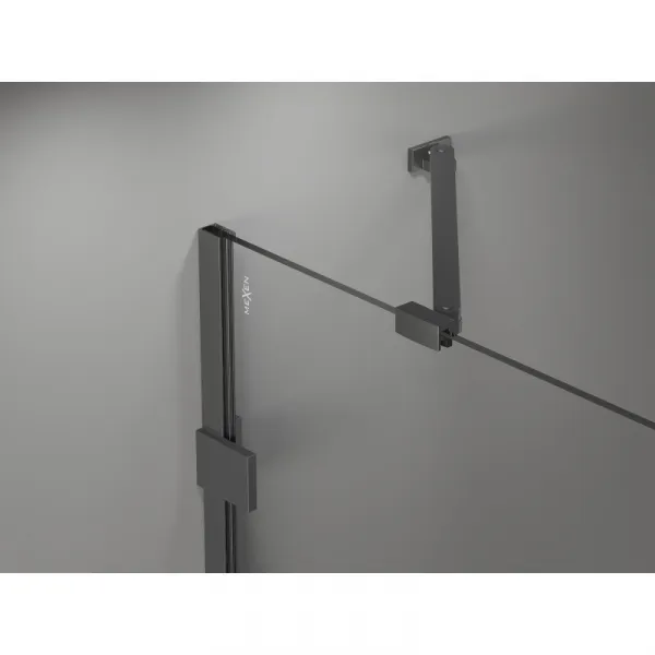 MEXEN/S - Lunar sprchový kút štvrťkruh krídlový 80 x 80, transparent, grafit metal 833-080L-080P-95-00