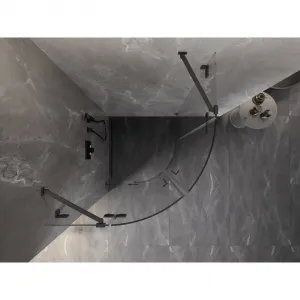 MEXEN/S - Lunar sprchový kút štvrťkruh krídlový 70 x 70, transparent, grafit metal 833-070L-070P-95-00