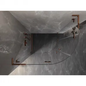 MEXEN/S - Lunar L sprchový kút štvrťkruh krídlový ľavá 100 x 90, transparent, ružové zlato 833L-100L-090P-60-00