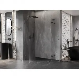 MEXEN/S - Lunar L sprchový kút štvrťkruh krídlový ľavá 100 x 90, transparent, grafit kartáčovaná 833L-100L-090P-66-00