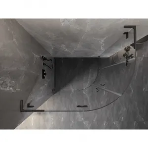 MEXEN/S - Lunar L sprchový kút štvrťkruh krídlový ľavá 100 x 90, transparent, grafit kartáčovaná 833L-100L-090P-66-00