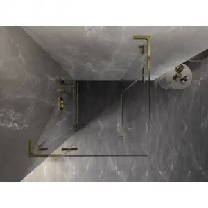 MEXEN/S - Lunar L Duo sprchový kút dvere krídlové 95 x 95, transparent, zlato 834L-095L-095P-50-00