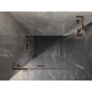 MEXEN/S - Lunar L Duo sprchovací kút dvere krídlové 80 x 70, transparent, ružové zlato 834L-080L-070P-60-00