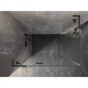 MEXEN/S - Lunar L sprchový kút dvere krídlové ľavá 80 x 70, transparent, grafit kartáčovaná 834L-080-070-66-00-L
