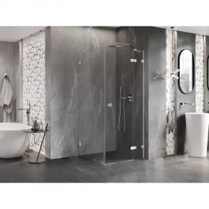 MEXEN/S - Lunar sprchovací kút dvere krídlové pravá 80 x 80, transparent, chróm 834-080-080-01-00-P