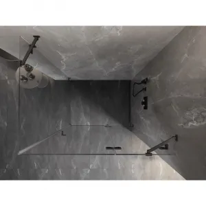 MEXEN/S - Lunar sprchový kút dvere krídlové pravá 90 x 70, transparent, grafit kartáčovaná 834-090-070-66-00-P