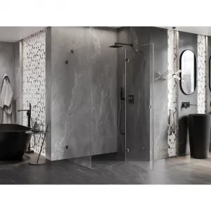 MEXEN/S - Lunar sprchovací kút dvere krídlové pravá 80 x 70, transparent, grafit kartáčovaná 834-080-070-66-00-P