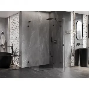 MEXEN/S - Lunar L sprchový kút dvere krídlové pravá 80 x 70, transparent, čierna 834L-080-070-70-00-P