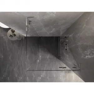 MEXEN/S - Lunar L sprchový kút dvere krídlové pravá 80 x 80, transparent, chróm 834L-080-080-01-00-P