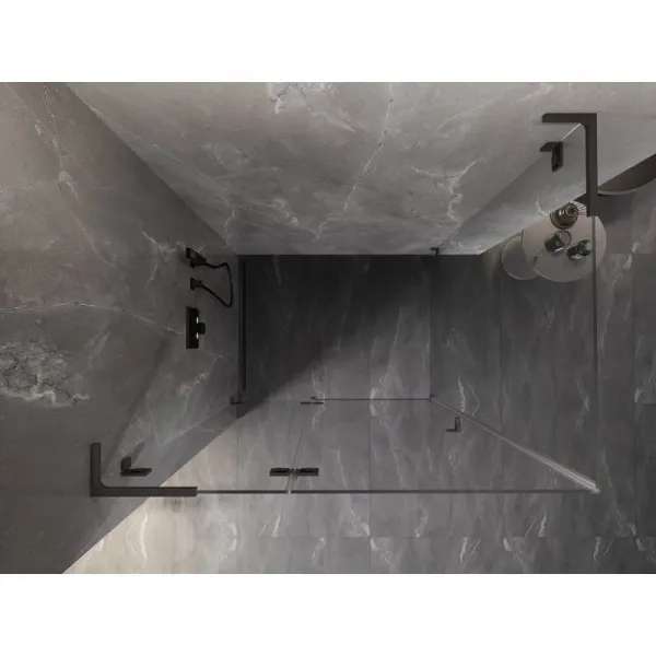 MEXEN/S - Lunar L sprchový kút dvere krídlové ľavá 80 x 70, transparent, grafit metal 834L-080-070-95-00-L